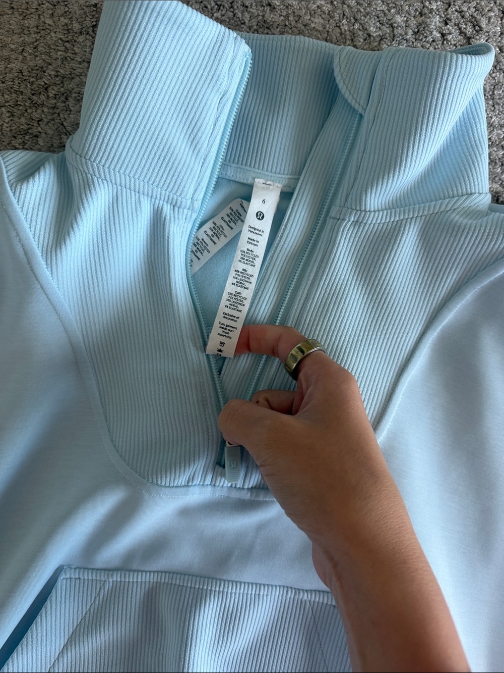 lululemon athletica Light Blue Half-Zip Pullover Hoodie - Picture 3 of 3